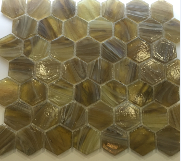 Glass Mosaic w/h Hexgon